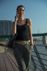 Portrait of a beautiful business woman. Full body