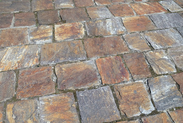 Old vintage stone road in Varazdin, Croatia 