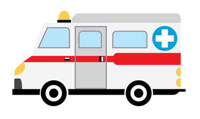 Ambulance on a white background. © Chaikom