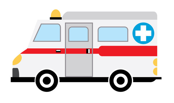 Ambulance on a white background.
