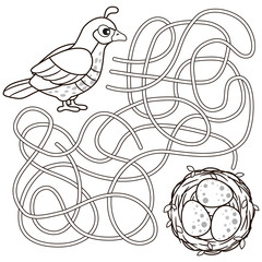 Fototapeta na wymiar coloring page for children's creativity. Puzzle, maze game for kids. Find the way