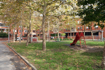 Park in Malesnica residential area, Zagreb, Croatia