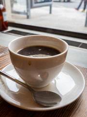 Americano coffee in white cup