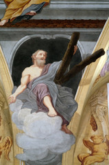 Obraz na płótnie Canvas Saint Andrew the Apostle, fresco on the ceiling of the Cathedral of St Nicholas in the capital city of Ljubljana, Slovenia