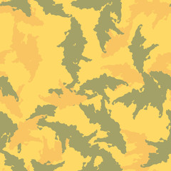 Fototapeta na wymiar Desert camouflage of various shades of yellow, orange and green colors