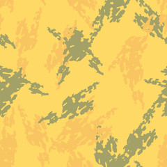 Desert camouflage of various shades of yellow, orange and green colors