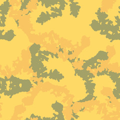 Desert camouflage of various shades of yellow, orange and green colors