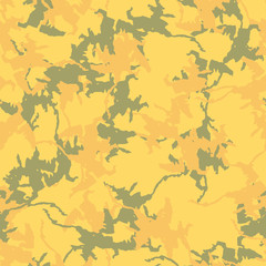 Desert camouflage of various shades of yellow, orange and green colors