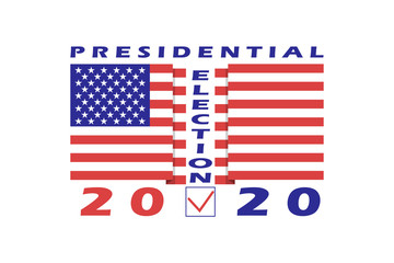 American Presidential Election 2020 banner template. Design element for US Presidential Election on November 3, 2020. Isolated on white background. Vector illustration.