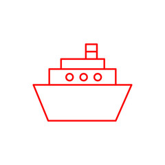 Flat minimal ship icon. Simple vector ship icon. Isolated ship icon for various projects.