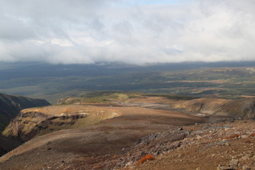 Picturesque Martian landscape, fantastic, requiring color correction, Kamchatka.