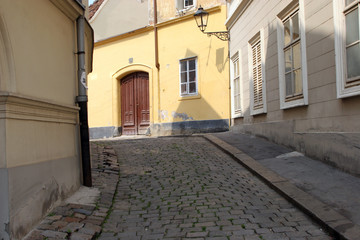 Empty street in Zagreb, Croatia