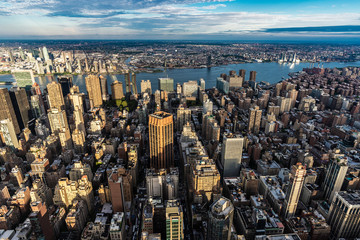 Skyline of skyscrapers in Manhattan, New York City, USA