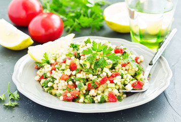 Taboulet salad with bulgur. Eastern cuisine.