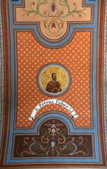 Blessed Peter Faber, fresco on the ceiling of the church of St. Aloysius in Travnik, Bosnia and Herzegovina 