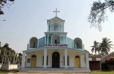 Fototapeta na wymiar Catholic Church in Bosonti, West Bengal, India
