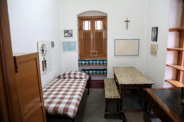 The former room of Mother Teresa at Mother House in Kolkata, West Bengal, India 