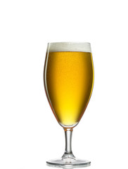 glass of beer on a white background