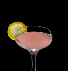 martini glass cocktail on a black background