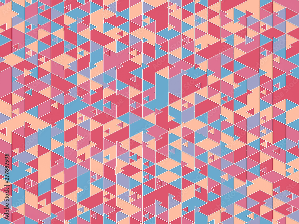 Poster Modern background with cool triangular pink shapes pattern. 3d rendering