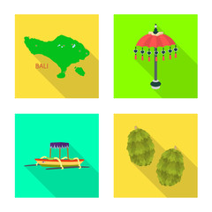 Isolated object of travel and tourism sign. Collection of travel and island stock symbol for web.