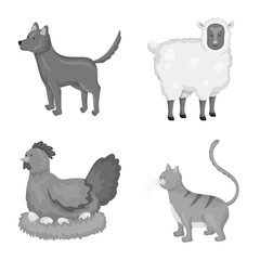 Isolated object of homestead and agriculture icon. Set of homestead and kitchen stock symbol for web.