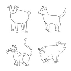 Vector illustration of homemade and countryside sign. Set of homemade and agriculture stock symbol for web.