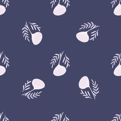 Color lotus flower hand drawn, floral seamless pattern, simple vector illustration