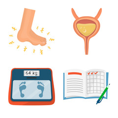 Vector design of mellitus and diabetes sign. Collection of mellitus and diet vector icon for stock.