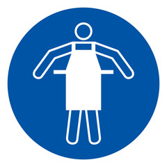 PPE Use Protective Apron Symbol Sign,Vector Illustration, Isolated On White Background Label. EPS10