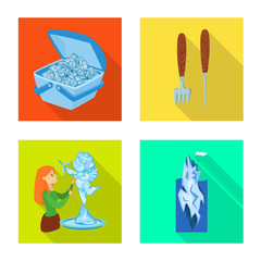 Isolated object of texture and frozen sign. Set of texture and transparent stock symbol for web.