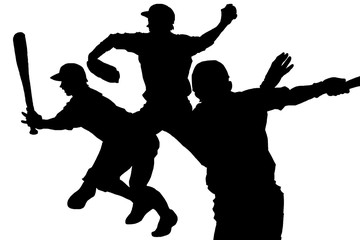 野球のシルエット　baseball silhouette art
