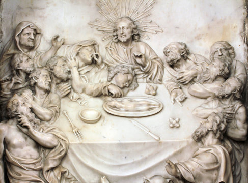 Altar of the Last Supper in Zagreb cathedral 