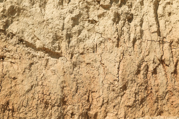 Cracked clay soil of rock. Erosion from storms