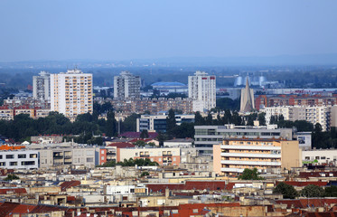 Fototapeta na wymiar Aerial view of Zagreb, Croatia