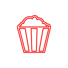 Flat minimal popcorn icon. Simple vector popcorn icon. Isolated popcorn icon for various projects.