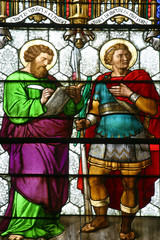 Saint Mark and Saint Demetrius, stained glass in Zagreb cathedral