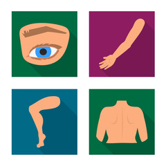 Vector design of body and part symbol. Collection of body and anatomy stock vector illustration.