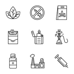 Tobacco Icons Set
