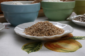 Wheat in ceramic plate