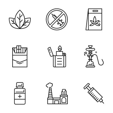 Tobacco Icons Set