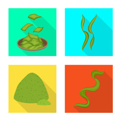 Isolated object of protein and sea logo. Set of protein and natural stock vector illustration.