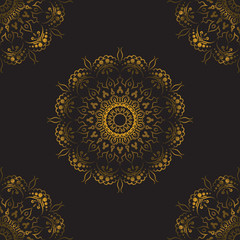 Exquisite baroque style floral doodle seamless textile background. Vector illustration.