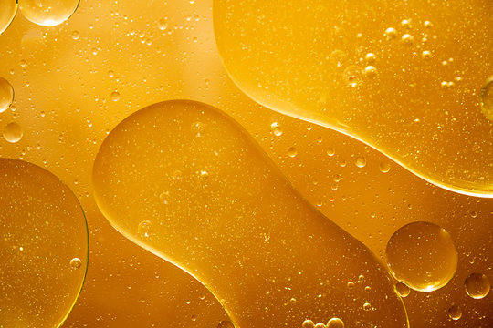 golden yellow bubble oil, abstract background