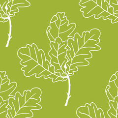 abstract floral seamless pattern with oak leaves