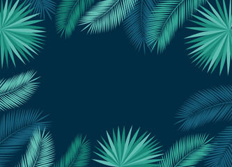 Fototapeta na wymiar Summer background with tropical leaves. Floral elements for your design. Vector illustration.