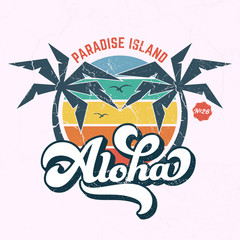 Aloha / Paradise Island - Tee Design For Printing © Hasenkamp26.de