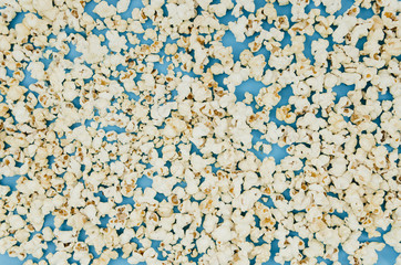 Flat lay popcorn composition for cinema concept