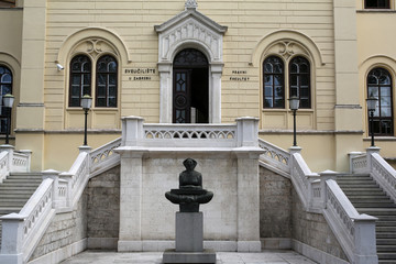 History of the Croats, sculpture by Ivan Mestrovic, located in front Zagreb university building,...