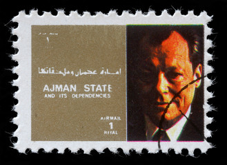 Stamp printed by Ajman shows Willy Brand, circa 1973
